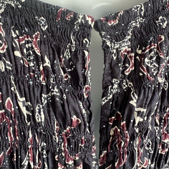 Madewell Navy Paisley V-Neck Long Sleeve Maxi Dress - Picture 8 of 9